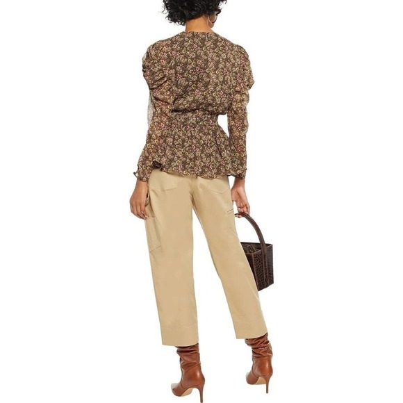 Walter Baker Puff Sleeve Floral Floral Peplum Top - Picture 5 of 12